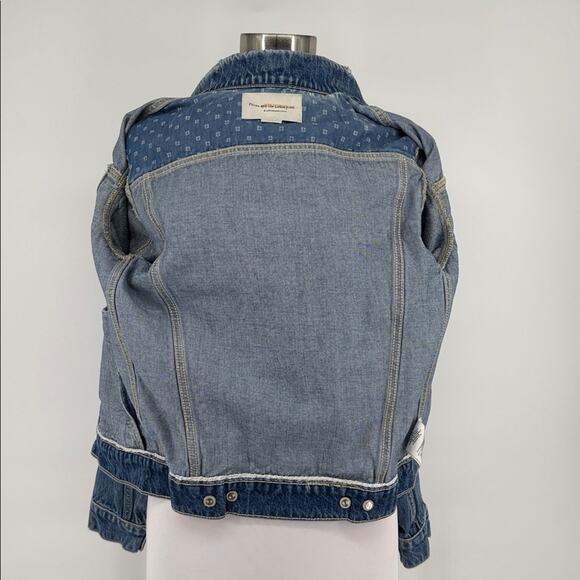 Anthropologie Pilcro Women’s Oversized Denim Jean Trucker Jacket Size XS - Picture 9 of 16